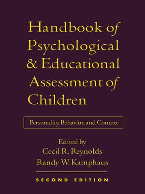 cover image of Handbook of Psychological and Educational Assessment of Children